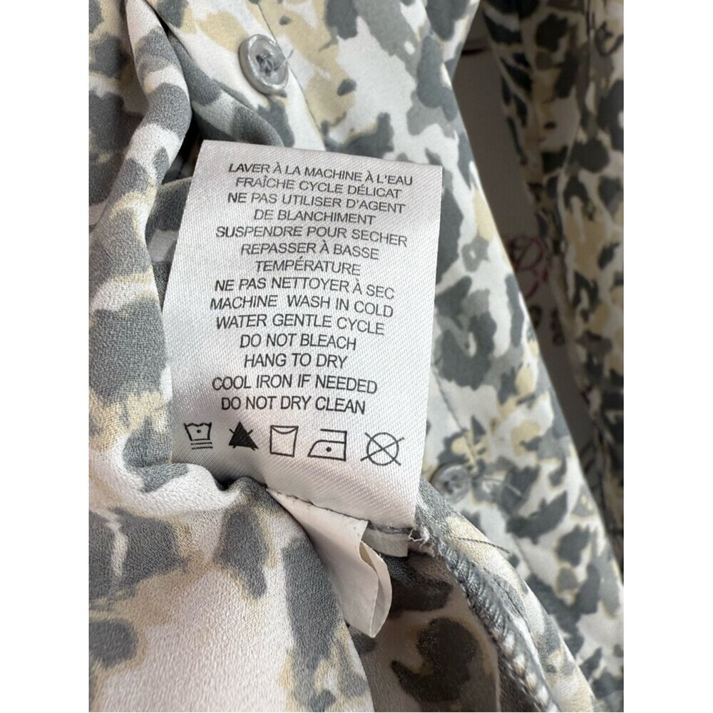 Dalia Collection Cream & Gray Animal-Print Long Sleeve Button-Front Blouse - Picture 11 of 13